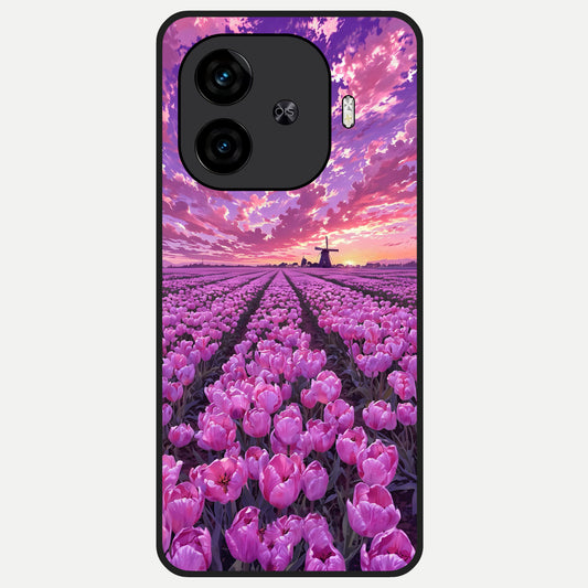  Lavender Dream Skies Glass Case for  iQOO Z9 Turbo back cover – full design glossy printed glass finish