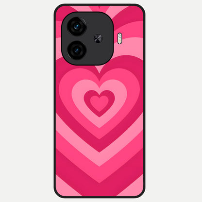  Layered Love Hearts Glass Case for  iQOO Z9 Turbo back cover – full design glossy printed glass finish