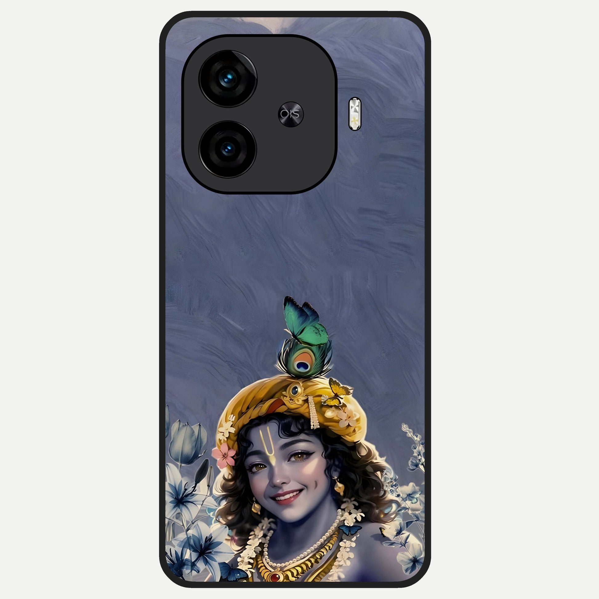  Lord Krishna Glass Case for  iQOO Z9 Turbo back cover – full design glossy printed glass finish