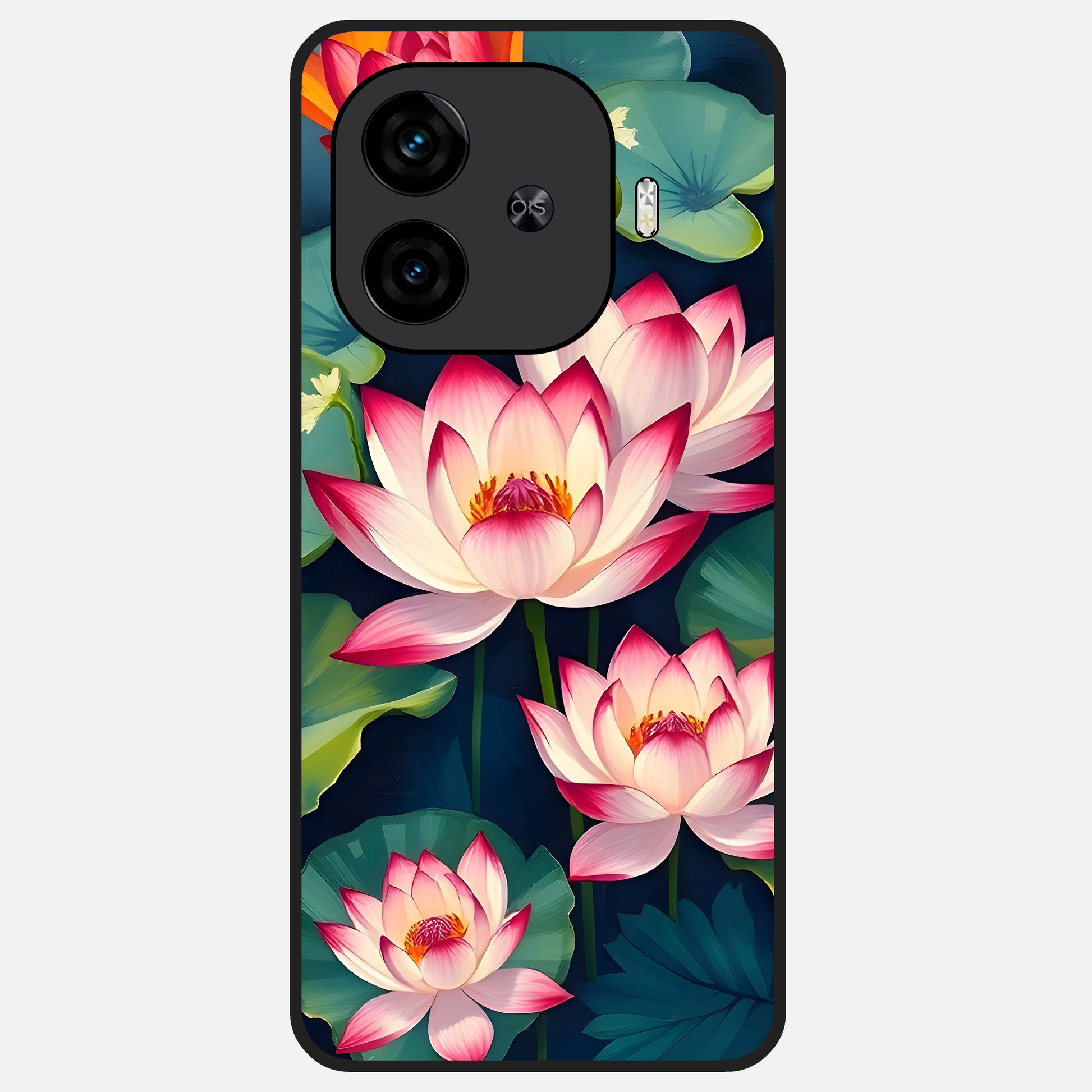  Lotus Dream Serenity Glass Case for  iQOO Z9 Turbo back cover – full design glossy printed glass finish