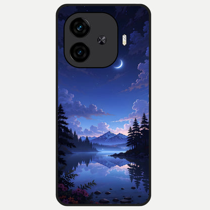  Midnight Lake Peace Glass Case for  iQOO Z9 Turbo back cover – full design glossy printed glass finish