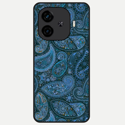  Midnight Paisley Glow Glass Case for  iQOO Z9 Turbo back cover – full design glossy printed glass finish