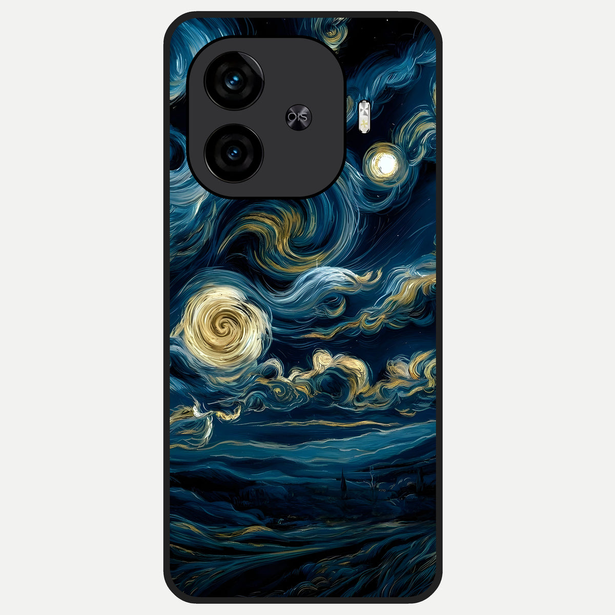  Midnight Sky Whirl Glass Case for  iQOO Z9 Turbo back cover – full design glossy printed glass finish