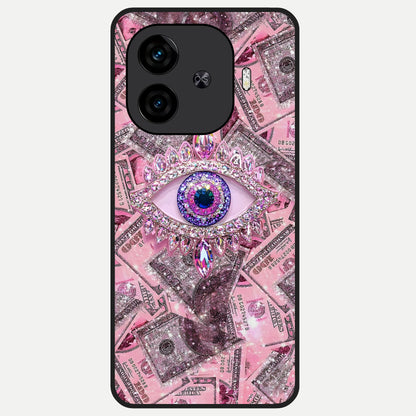  Money Eye Luxe Glass Case for  iQOO Z9 Turbo back cover – full design glossy printed glass finish