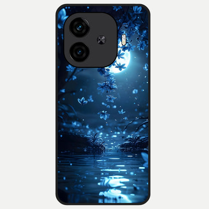  Moonlight Petal Dream Glass Case for  iQOO Z9 Turbo back cover – full design glossy printed glass finish