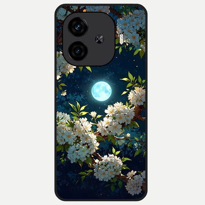  Moonlit Blossom Dream Glass Case for  iQOO Z9 Turbo back cover – full design glossy printed glass finish