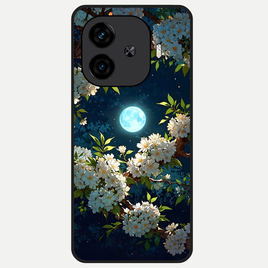  Moonlit Blossom Dream Glass Case for  iQOO Z9 Turbo back cover – full design glossy printed glass finish