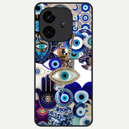  Mystic Charm Eye Glass Case for  iQOO Z9 Turbo back cover – full design glossy printed glass finish