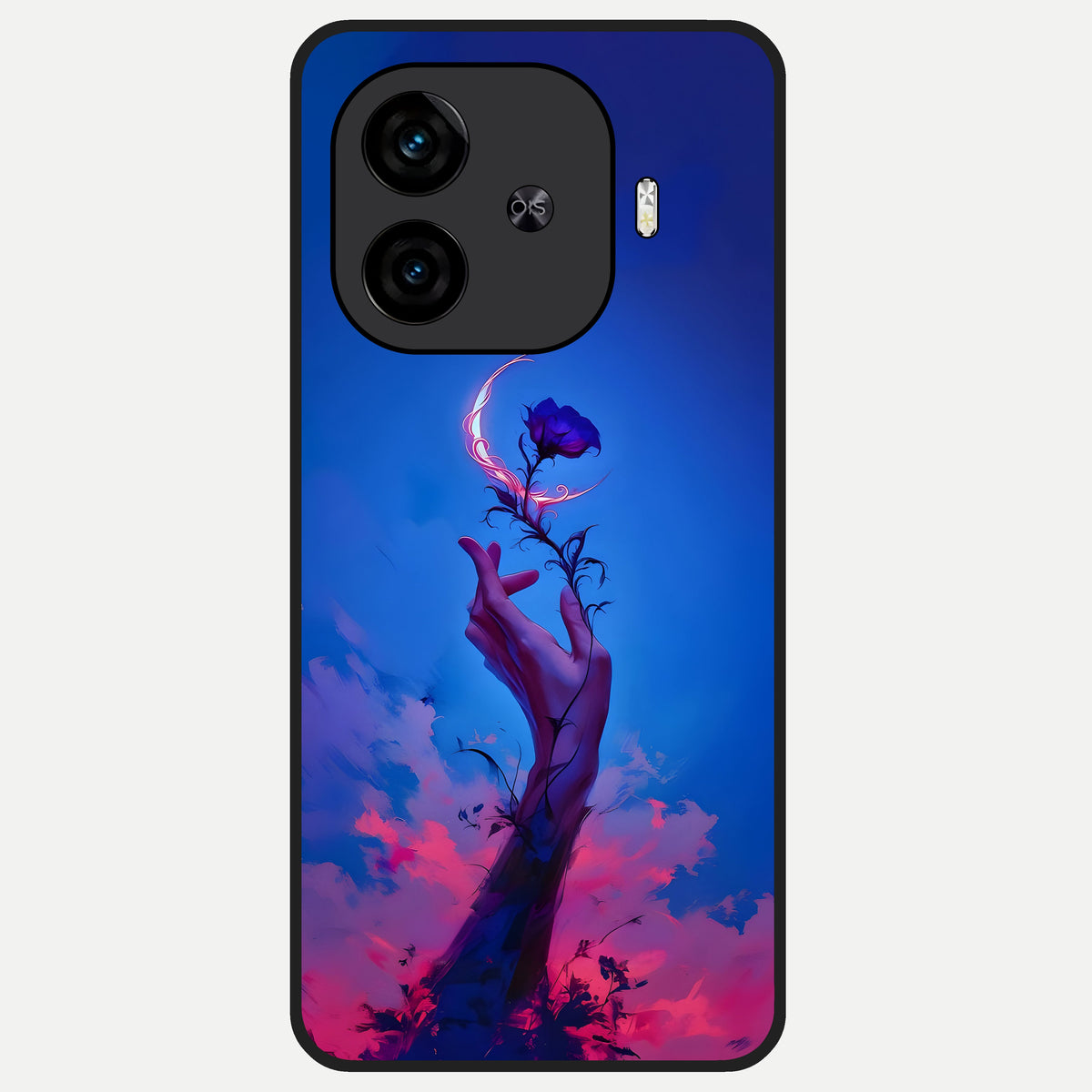  Mystic Hand Glass Case for  iQOO Z9 Turbo back cover – full design glossy printed glass finish