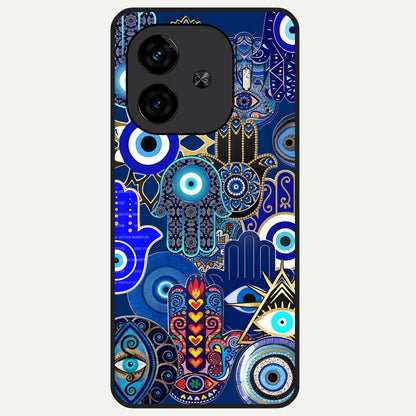  Mystic Palm Guard Glass Case for  iQOO Z9 Turbo back cover – full design glossy printed glass finish