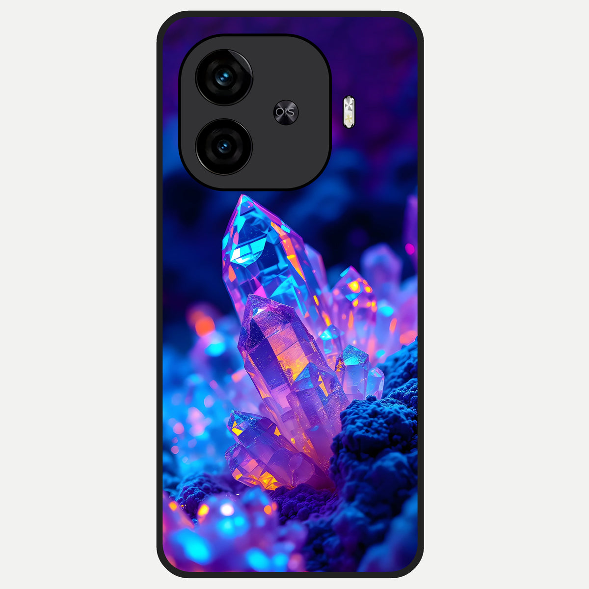  Neon Aura Shards Glass Case for  iQOO Z9 Turbo back cover – full design glossy printed glass finish
