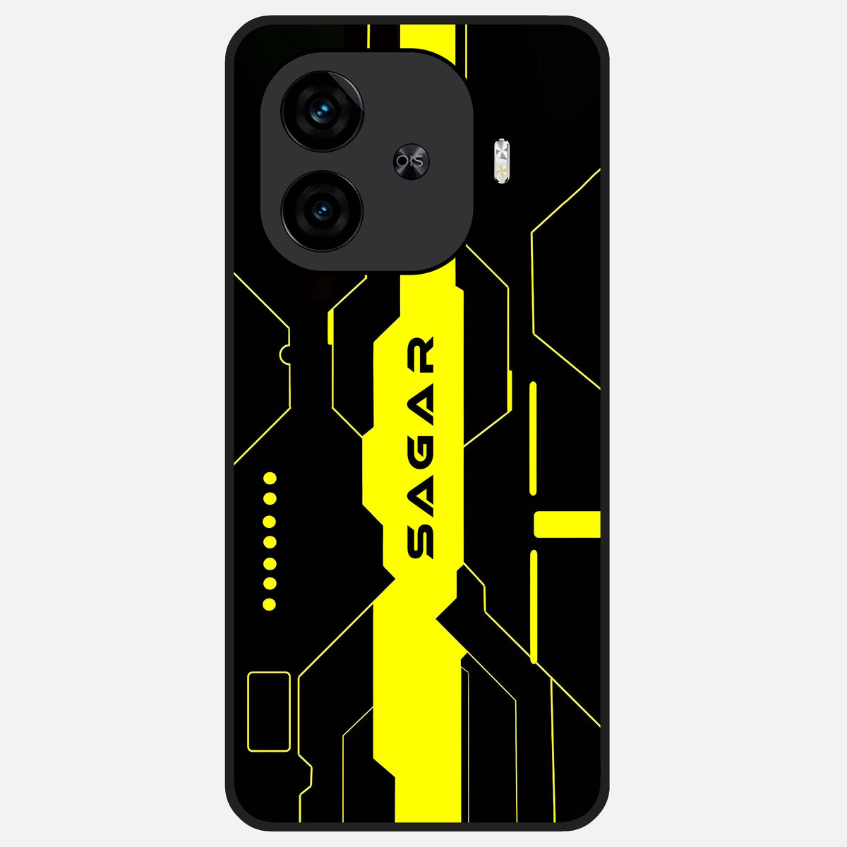  Neon CYBERPUNK Custom Name Glass Case for  iQOO Z9 Turbo back cover – full design glossy printed glass finish