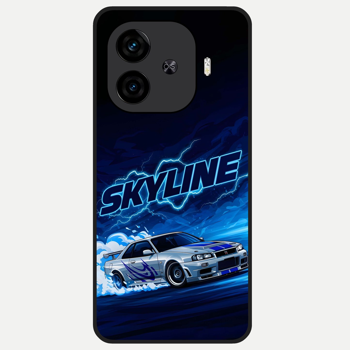  Neon Drift Beast Glass Case for  iQOO Z9 Turbo back cover – full design glossy printed glass finish