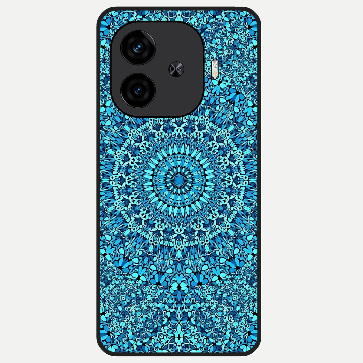  Ocean Bloom Mandala Glass Case for  iQOO Z9 Turbo back cover – full design glossy printed glass finish
