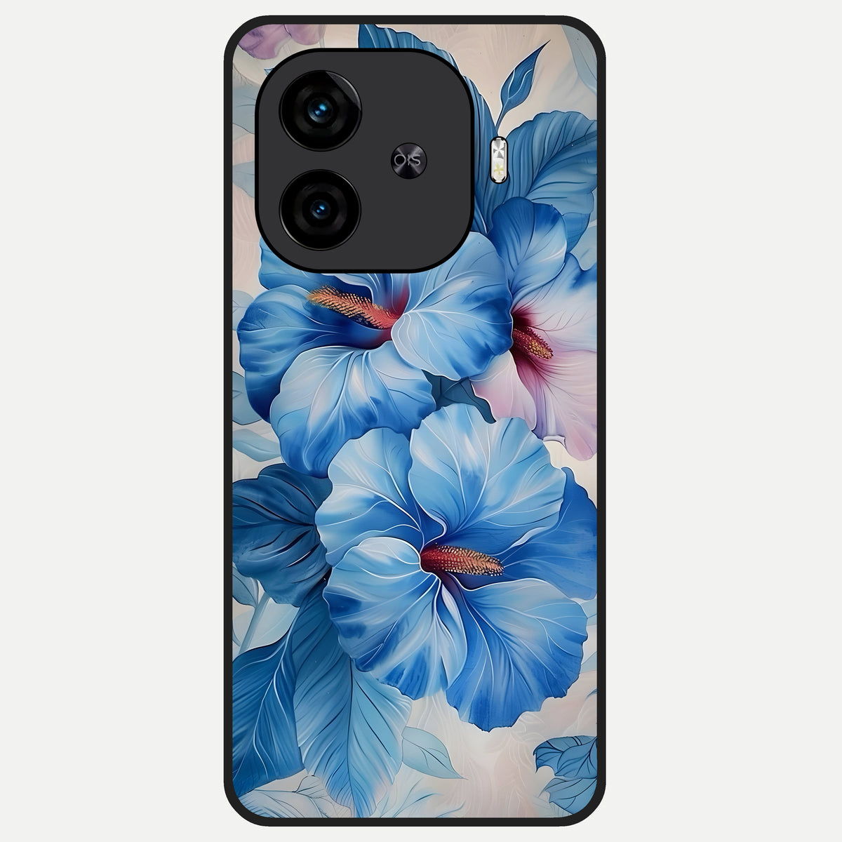  Ocean Hibiscus Grace Glass Case for  iQOO Z9 Turbo back cover – full design glossy printed glass finish