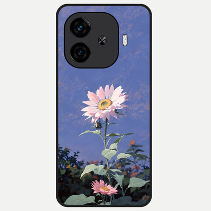  Pink Shells Outline Glass Case for  iQOO Z9 Turbo back cover – full design glossy printed glass finish