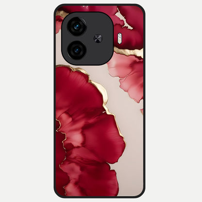  Pink And White Marble Glass Case for  iQOO Z9 Turbo back cover – full design glossy printed glass finish