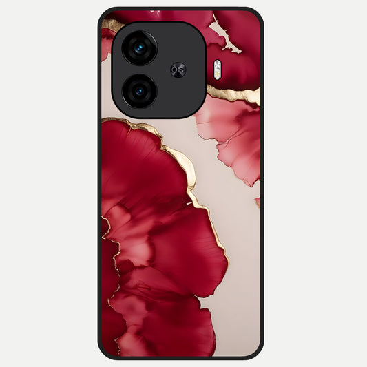  Pink And White Marble Glass Case for  iQOO Z9 Turbo back cover – full design glossy printed glass finish