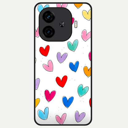  Playful Love Doodles Glass Case for  iQOO Z9 Turbo back cover – full design glossy printed glass finish