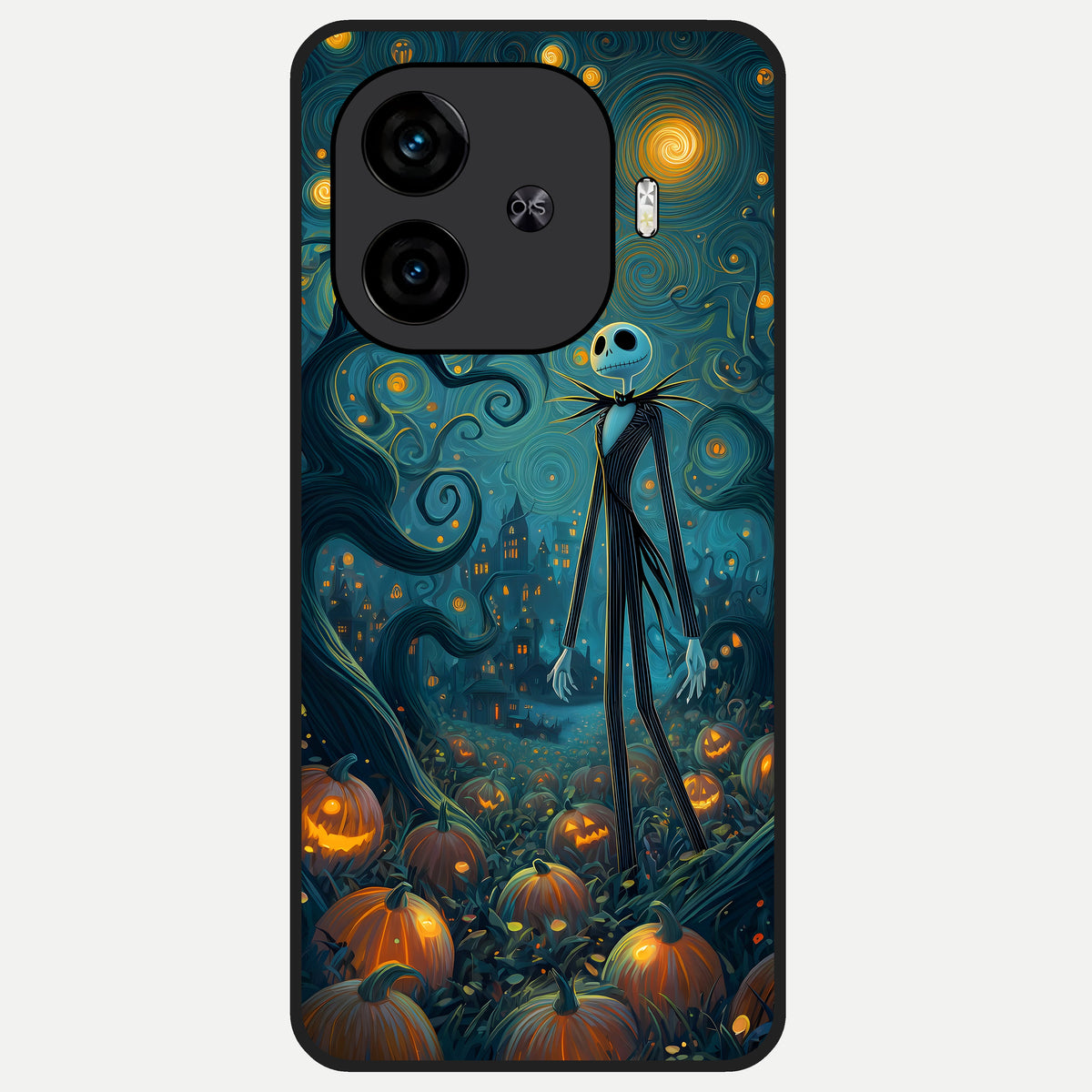  Pumpkin Moon Night Glass Case for  iQOO Z9 Turbo back cover – full design glossy printed glass finish