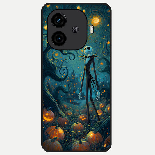  Pumpkin Moon Night Glass Case for  iQOO Z9 Turbo back cover – full design glossy printed glass finish