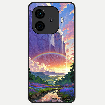  Rainbow Valley Dream Glass Case for  iQOO Z9 Turbo back cover – full design glossy printed glass finish