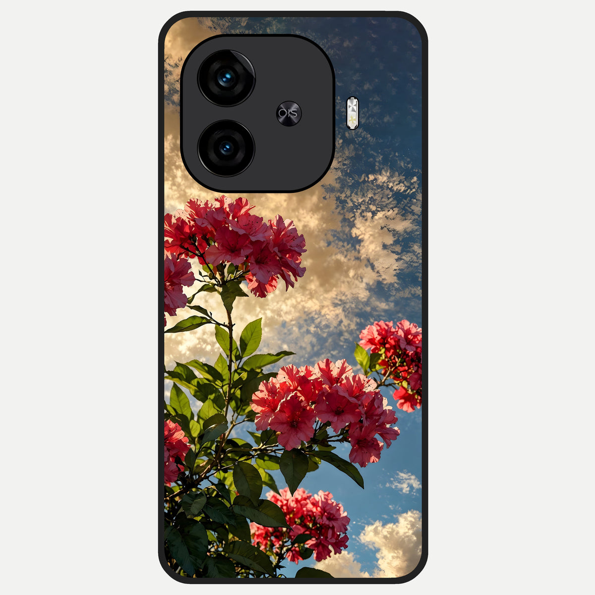  Red Bloom Skies Glass Case for  iQOO Z9 Turbo back cover – full design glossy printed glass finish
