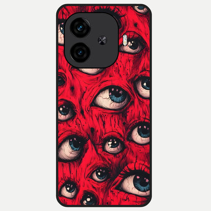  Red Eyes Pattern Glass Case for  iQOO Z9 Turbo back cover – full design glossy printed glass finish