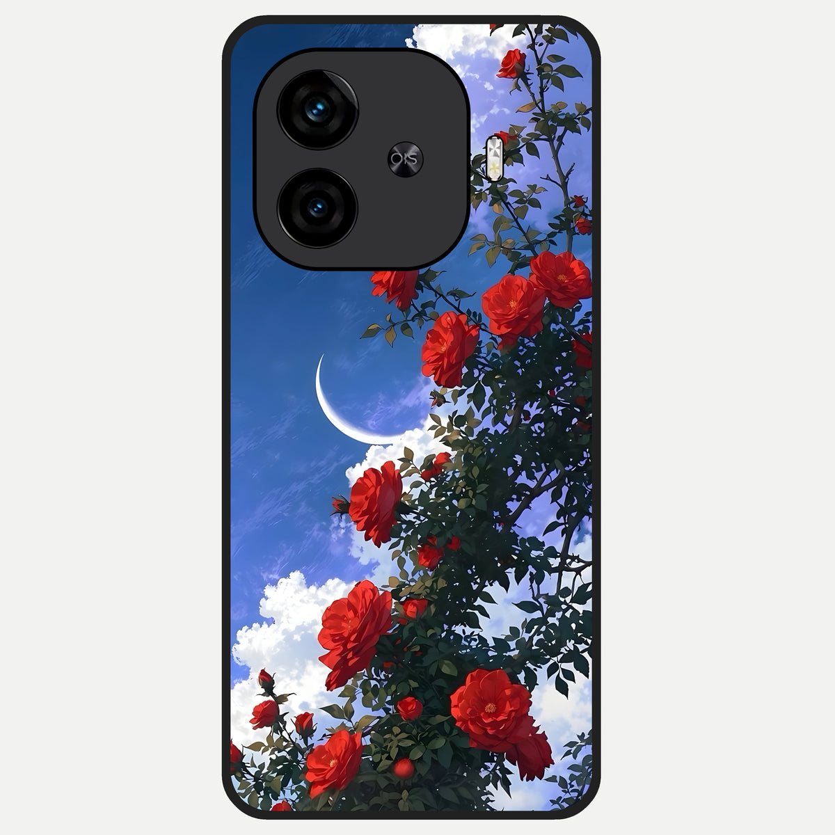  Rose Drift Flowers Glass Case for  iQOO Z9 Turbo back cover – full design glossy printed glass finish