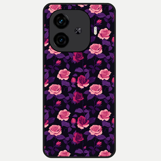  Rose Garden Twilight Glass Case for  iQOO Z9 Turbo back cover – full design glossy printed glass finish