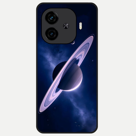  Saturn Ring Mystique Glass Case for  iQOO Z9 Turbo back cover – full design glossy printed glass finish