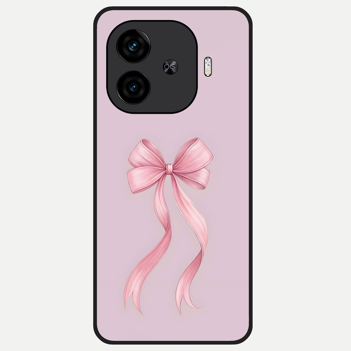  Soft Blush Bow Glass Case for  iQOO Z9 Turbo back cover – full design glossy printed glass finish