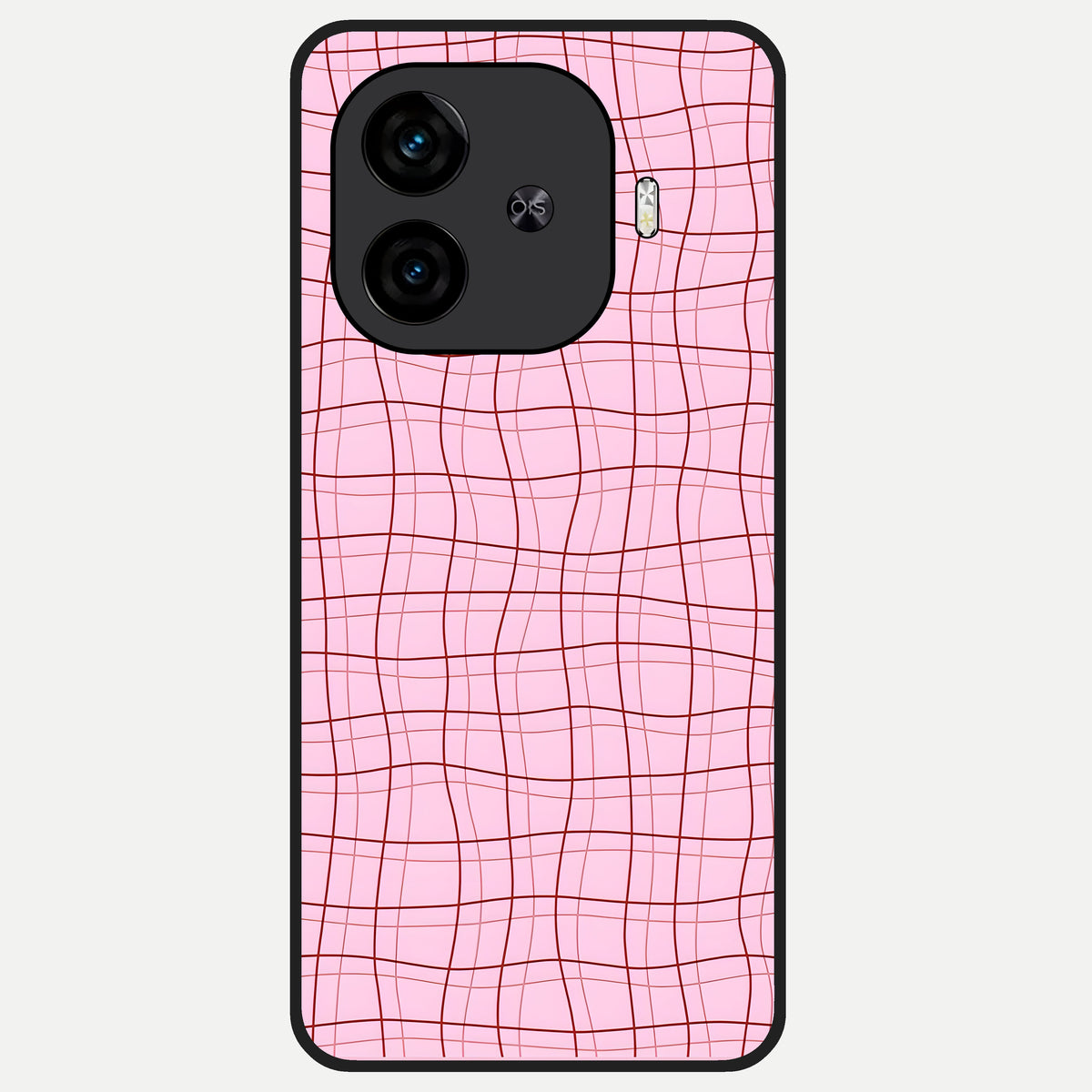  Soft Grid Bliss Glass Case for  iQOO Z9 Turbo back cover – full design glossy printed glass finish