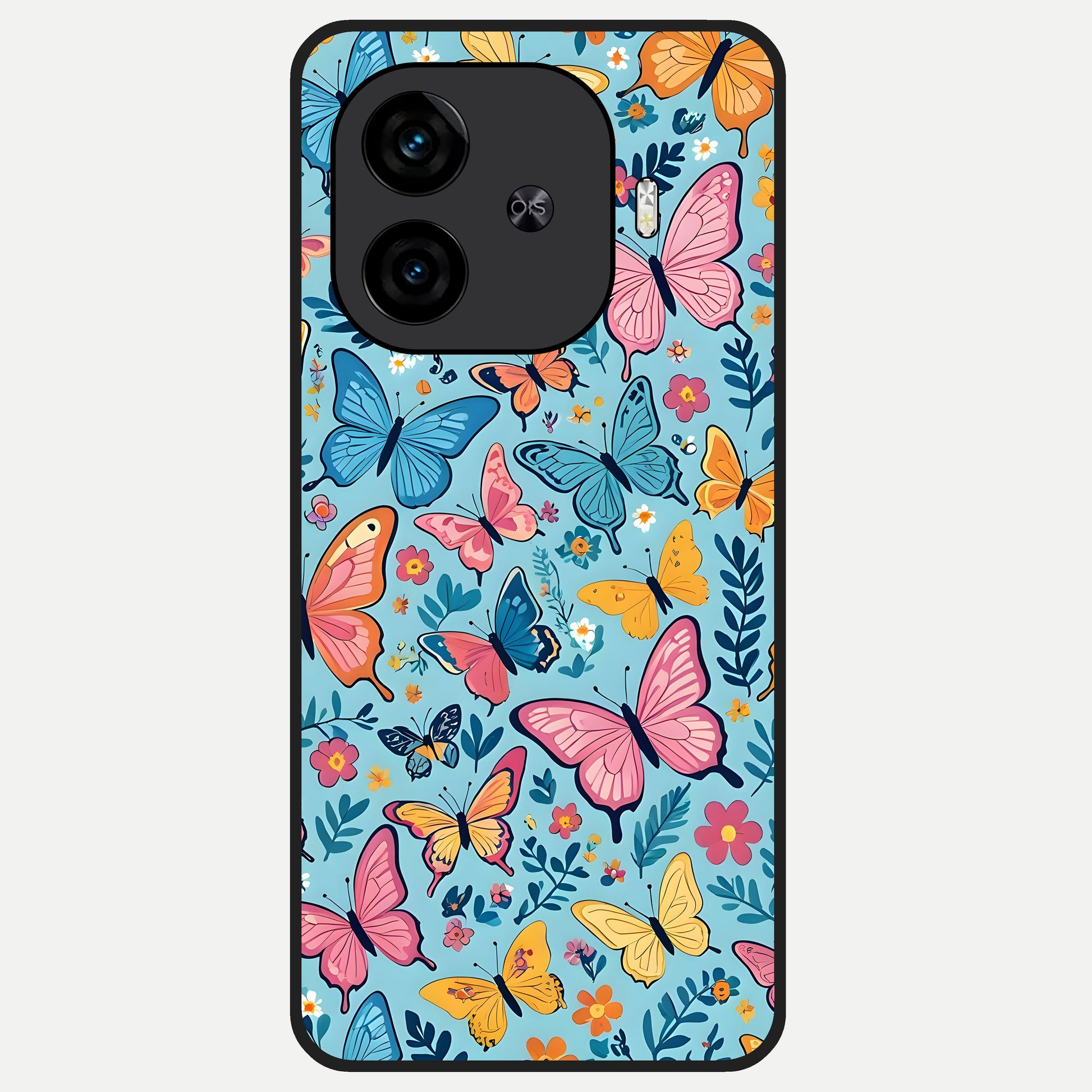  Spring Wing Garden Glass Case for  iQOO Z9 Turbo back cover – full design glossy printed glass finish