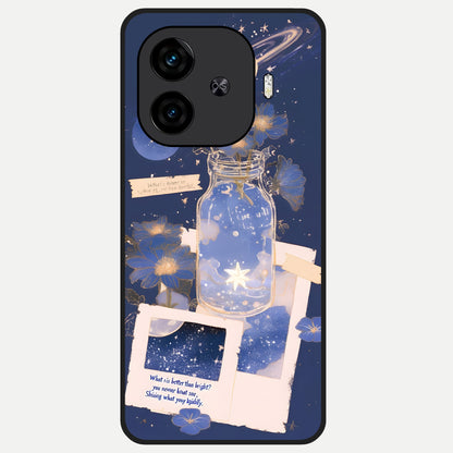  Starlit Cosmic Jar Glass Case for  iQOO Z9 Turbo back cover – full design glossy printed glass finish