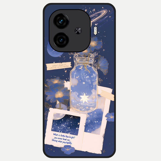  Starlit Cosmic Jar Glass Case for  iQOO Z9 Turbo back cover – full design glossy printed glass finish