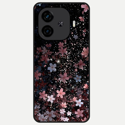 Starlit Flower Dreams Glass Case for  iQOO Z9 Turbo back cover – full design glossy printed glass finish