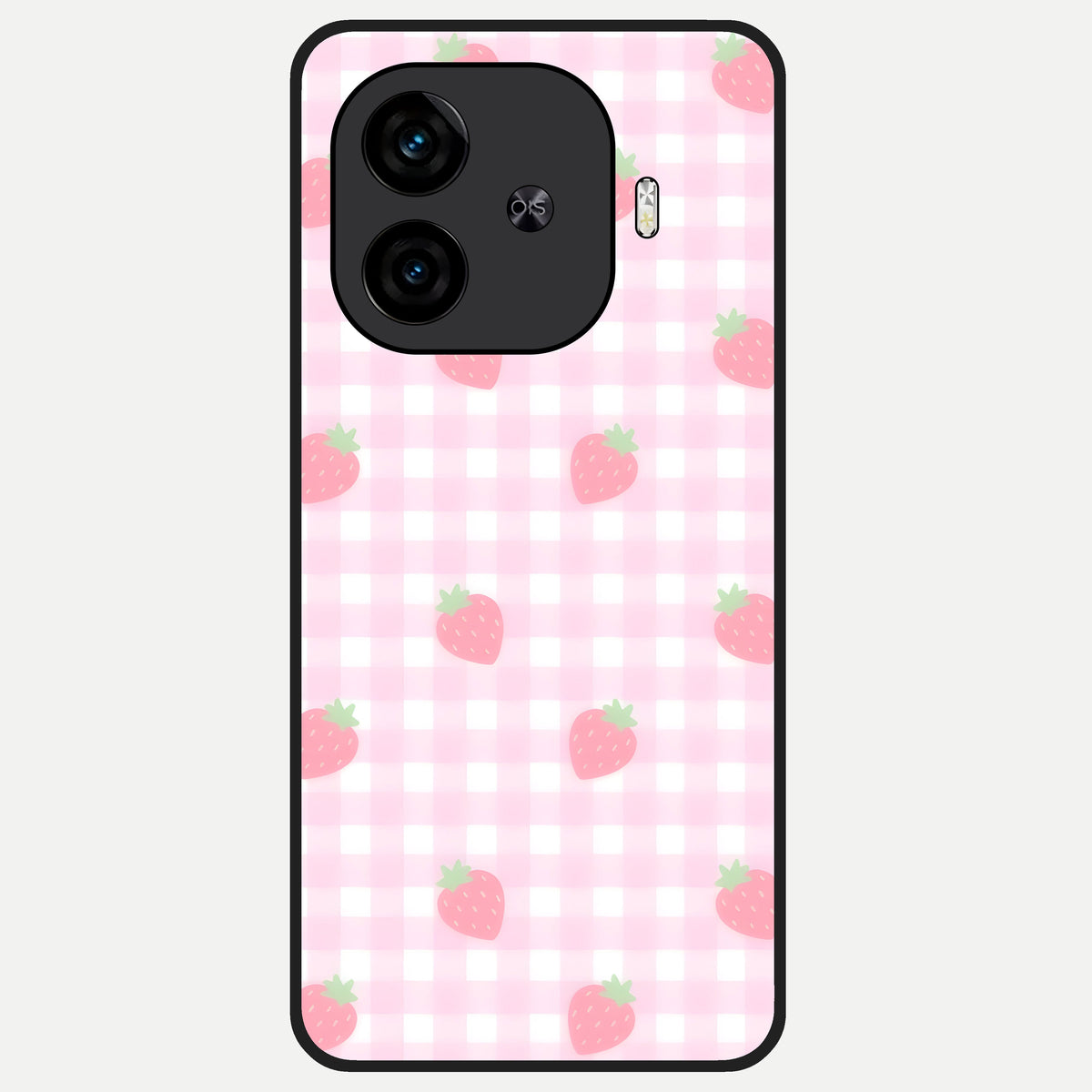  Strawberry Picnic Love Glass Case for  iQOO Z9 Turbo back cover – full design glossy printed glass finish