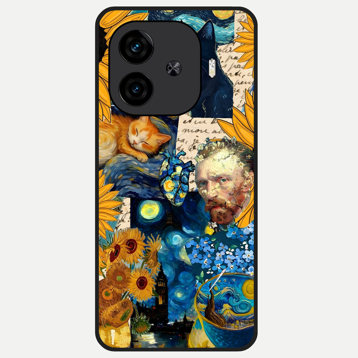  Sunflower Chic Mood Custom Name Glass Case for  iQOO Z9 Turbo back cover – full design glossy printed glass finish