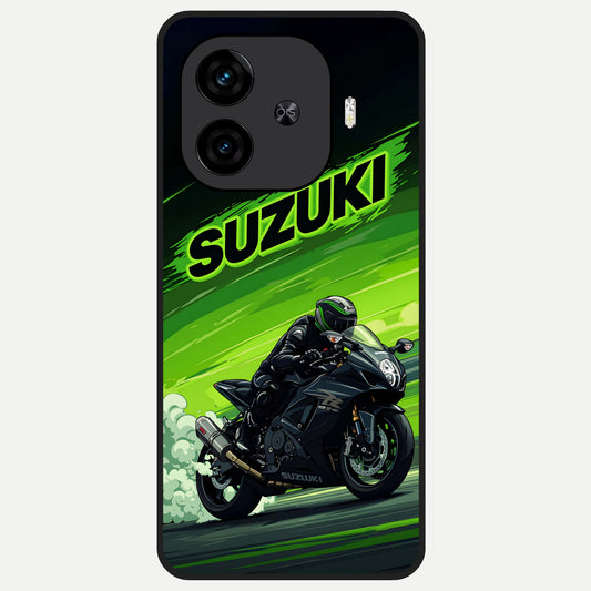  Suzuki Speed Beast Glass Case for  iQOO Z9 Turbo back cover – full design glossy printed glass finish
