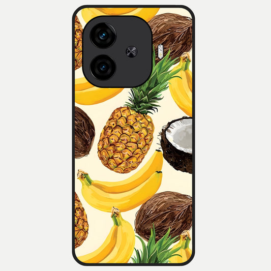  Tropical Fruit Mood Glass Case for  iQOO Z9 Turbo back cover – full design glossy printed glass finish