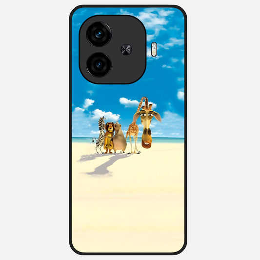  Tropical Fun Squad Glass Case for  iQOO Z9 Turbo back cover – full design glossy printed glass finish