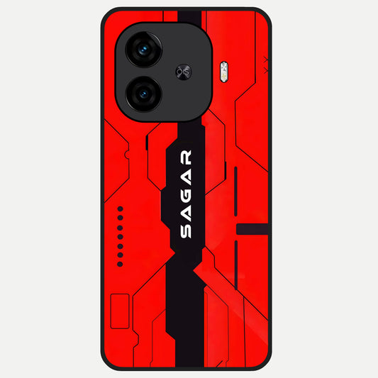  Voltage Rise CYBERPUNK Custom Name Glass Case for  iQOO Z9 Turbo back cover – personalized glossy printed glass finish