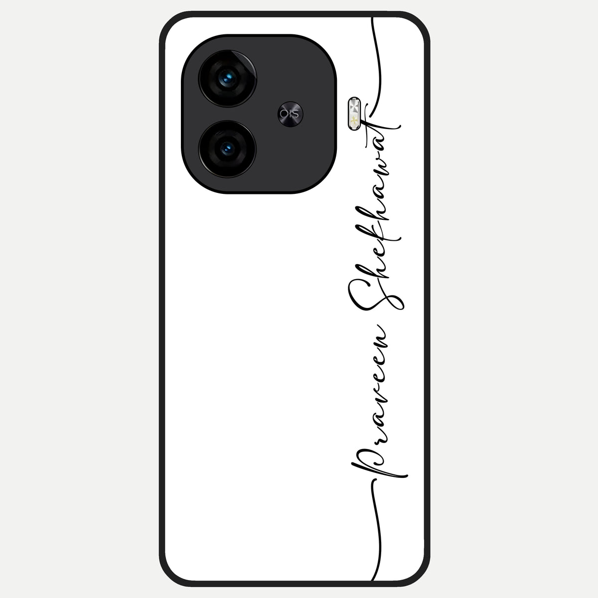  White Tune Custom Name Glass Case for  iQOO Z9 Turbo back cover – personalized glossy printed glass finish