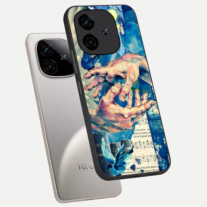  Aesthetic Divider phone case for  iQOO Z9 Turbo showing premium glass back cover with detailed artwork