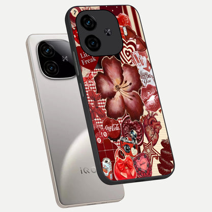  Aesthetic Little Freak phone case for  iQOO Z9 Turbo showing premium glass back cover with detailed artwork
