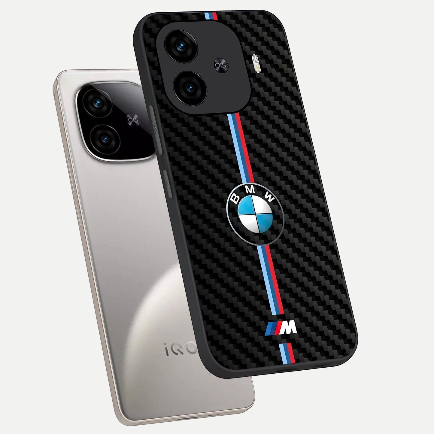  BMW Pattern phone case for  iQOO Z9 Turbo showing premium glass back cover with detailed artwork