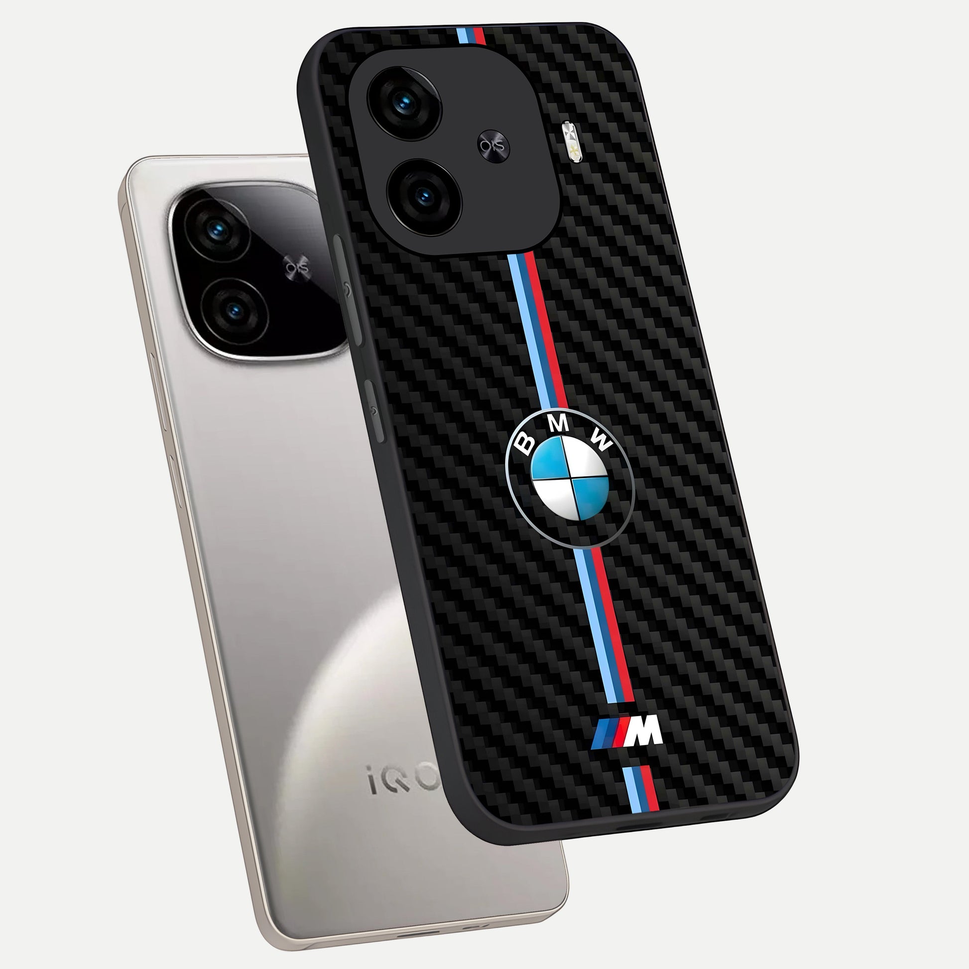 BMW Pattern phone case for  iQOO Z9 Turbo showing premium glass back cover with detailed artwork