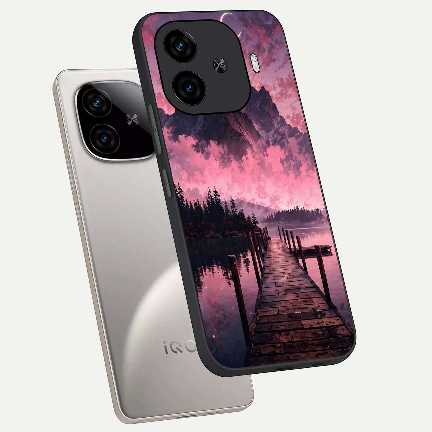  Beautiful Mountain View phone case for  iQOO Z9 Turbo showing premium glass back cover with detailed artwork