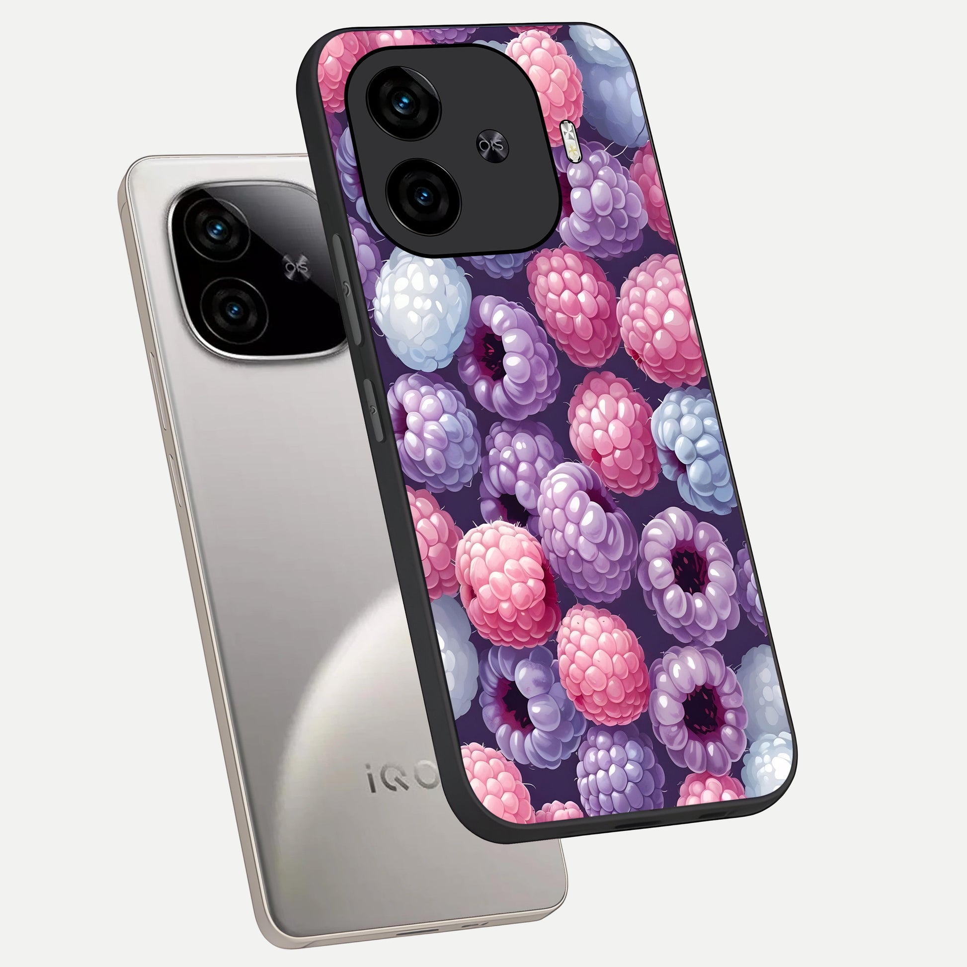  Berry Candy Pop phone case for  iQOO Z9 Turbo showing premium glass back cover with detailed artwork